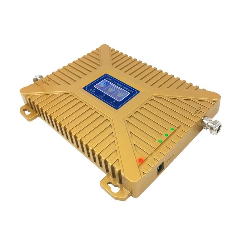 golden tri band indoor smart triband repeater Band 1/3/8 3g 4g lte gsm 900/1800/2100mhz band 3 home cell phone signal booster